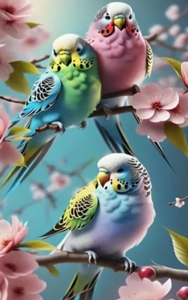 Diamond Painting Wellensittiche